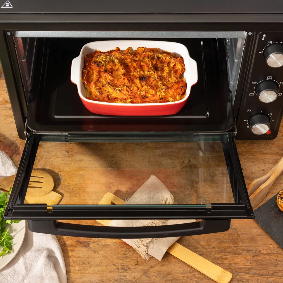 Jata HN936 Horno Eléctrico de Sobremesa, 1500 W, Capacidad 36 litros, Función Grill Rotisserie Convencción, Temporizador, Termostato Regulable, Incluye Parrilla, Medidas Externas 51 x 40,5 x 33 cm
