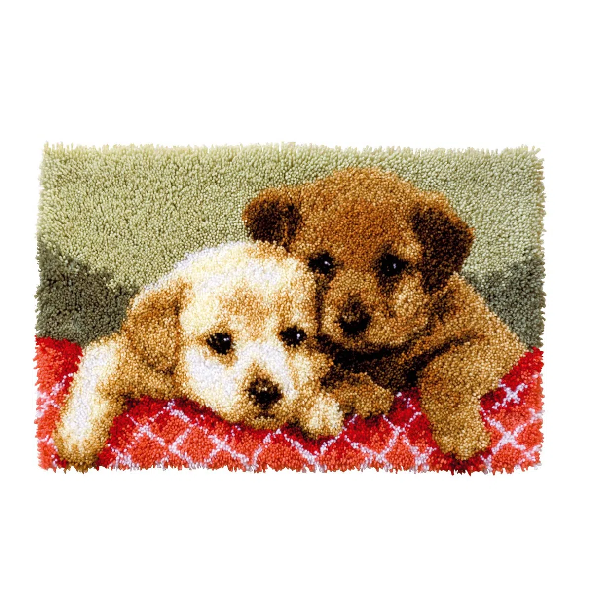 Kit de Gancho DIY Latch Hook kit Rug Making Crafts for Adults Regalos de Punto de Cruz Hechos a Mano de Felpa 50x38cm (Perro)