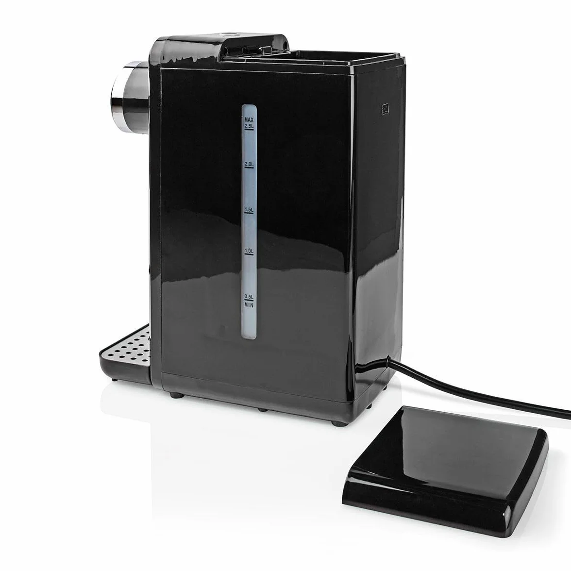 Nedis KAWD100FBK Dispensador de Agua Caliente – 2,5 L – 2600 W – Ebullición Instantánea – Funcionamiento con un Solo Botón – Negro