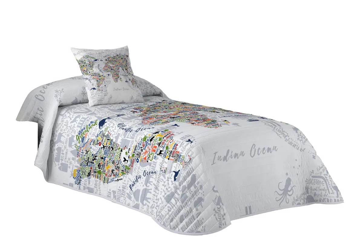 Montse Interiors, S.L. Colcha boutí (180x260, MAPAMUNDI)