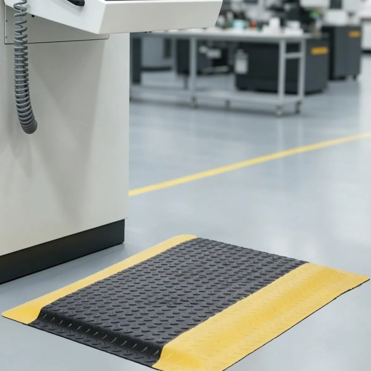 MYOYAY Esterilla antifatiga 60 × 90 cm Esterilla de trabajo ergonómica con diseño de puntos antideslizante de espuma de confort para trabajos de pie, oficina y garaje