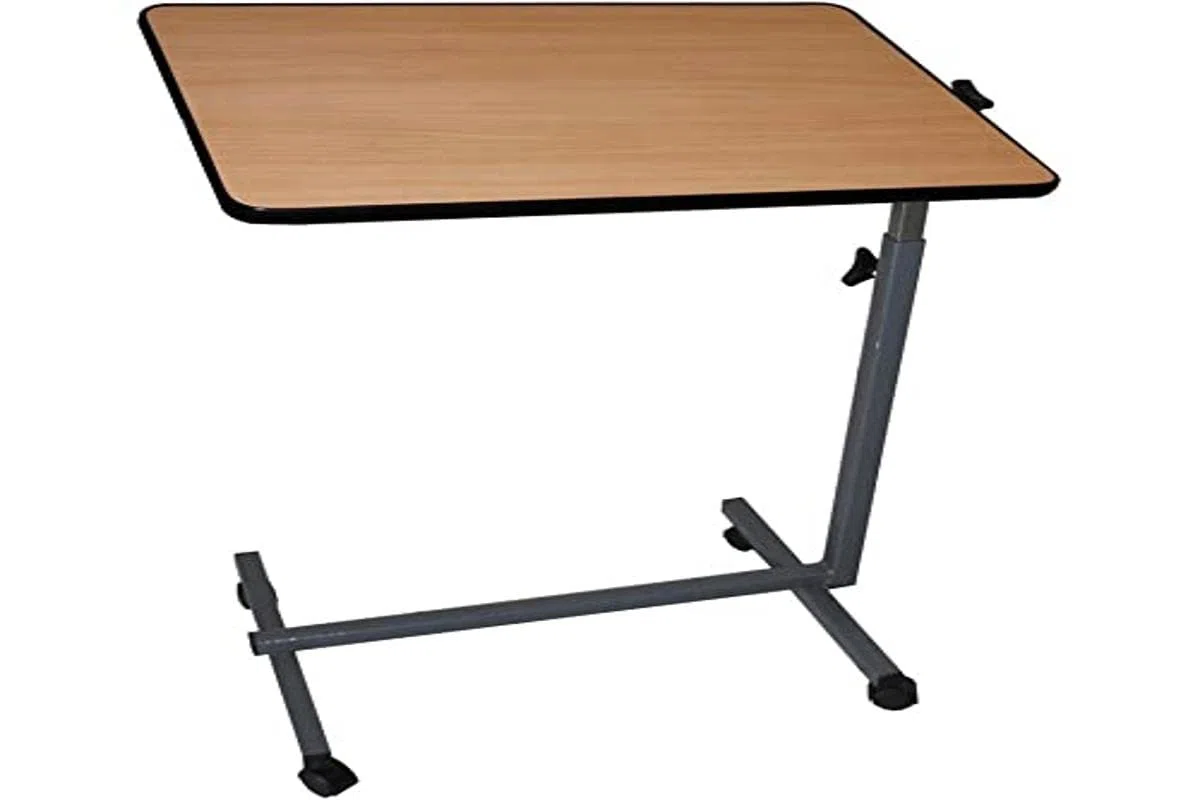 Queralto Easy - Mesa Auxiliar con Ruedas para Cama y Sofá, Madera, 40 x 60 x 70/105 cm