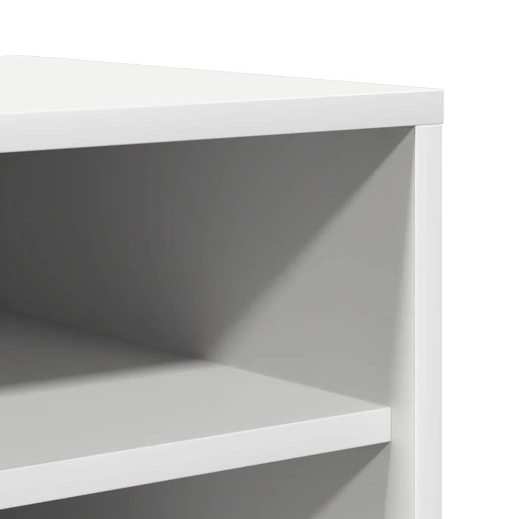 vidaXL Mueble Zapatero Organizador de Zapatos Armario Pasillo Almacenaje Taburete Puf Caja Banco Estantería de Contrachapada Blanco 31,5x35x90 cm
