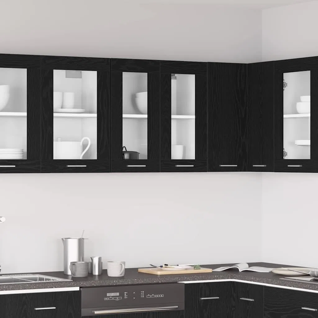 vidaXL Mueble Colgante con Estante Roble Negro 60 x 31 x 60 cm, Amplio Espacio, Muebles de Cocina Modernos, Utilidad Duradera, diseño Rectangular, soluciones Inteligentes para organización