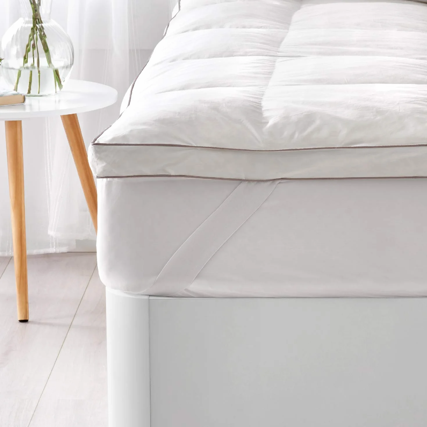 What the Sleep - Topper de Plumas 90x190 cm - Sensación Nube - Sobrecolchón Grosor 5 cm, Pluma 100%, Transpirable Gran Acogida, Extrasuave, Cubrecolchón
