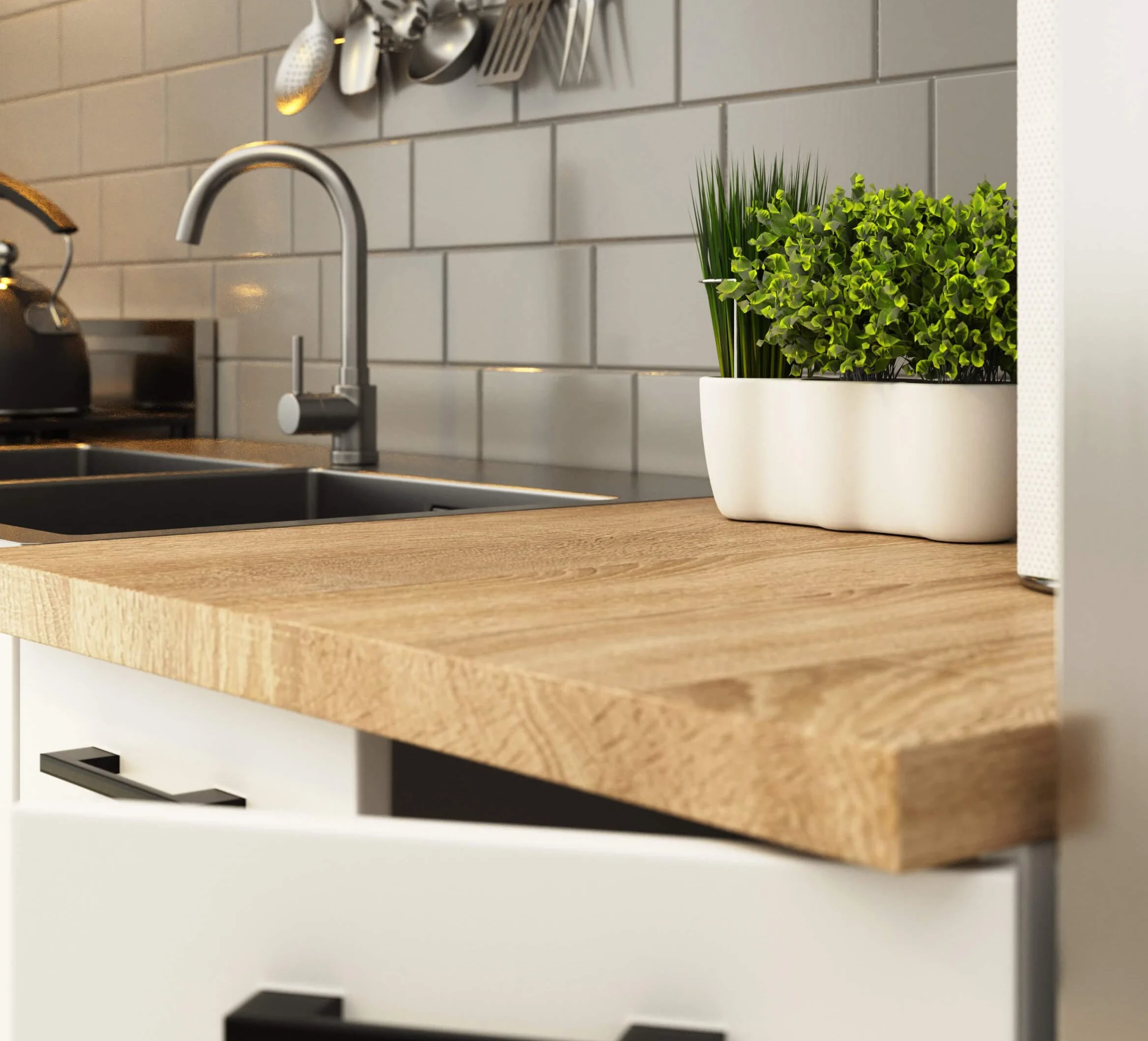 AKORD | Tablero de Trabajo Olivia | Paneles laminados | Robusto | Encimeras de Cocina de Color Madera | Borde de ABS | para Bases | 60 x 60 x 3,20 cm | Color Universal | Roble Sonoma