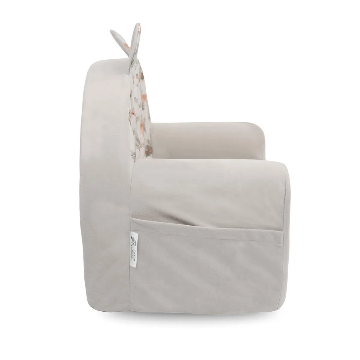 Flumi Sillón Infantil Personalizado para Niños y Bebés - Asiento para Sala de Juegos con Nombre Grabado (Gris Claro + Lino)