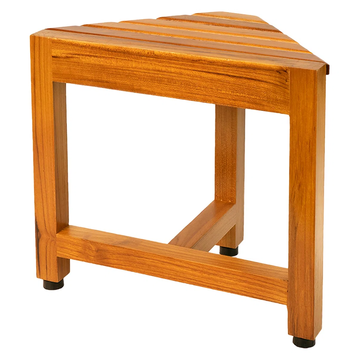 VaeFae Banco esquinero de Ducha de Teca, reposapiés de Madera, Banco de Ducha para Afeitar, Taburete de Ducha de Esquina para Ducha Interior, baño