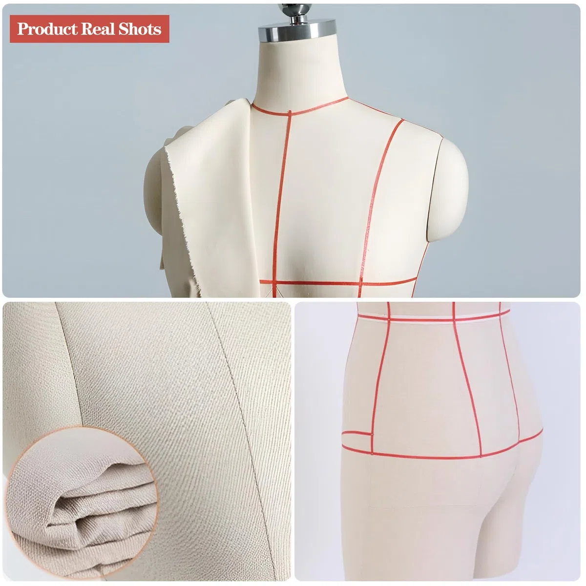 Maniquí ajustable de medio cuerpo de espuma suave con forma de vestido, alfileres insertables para confección de modelo femenino, maniquí de sastre,Withoutarms-XL-Model86
