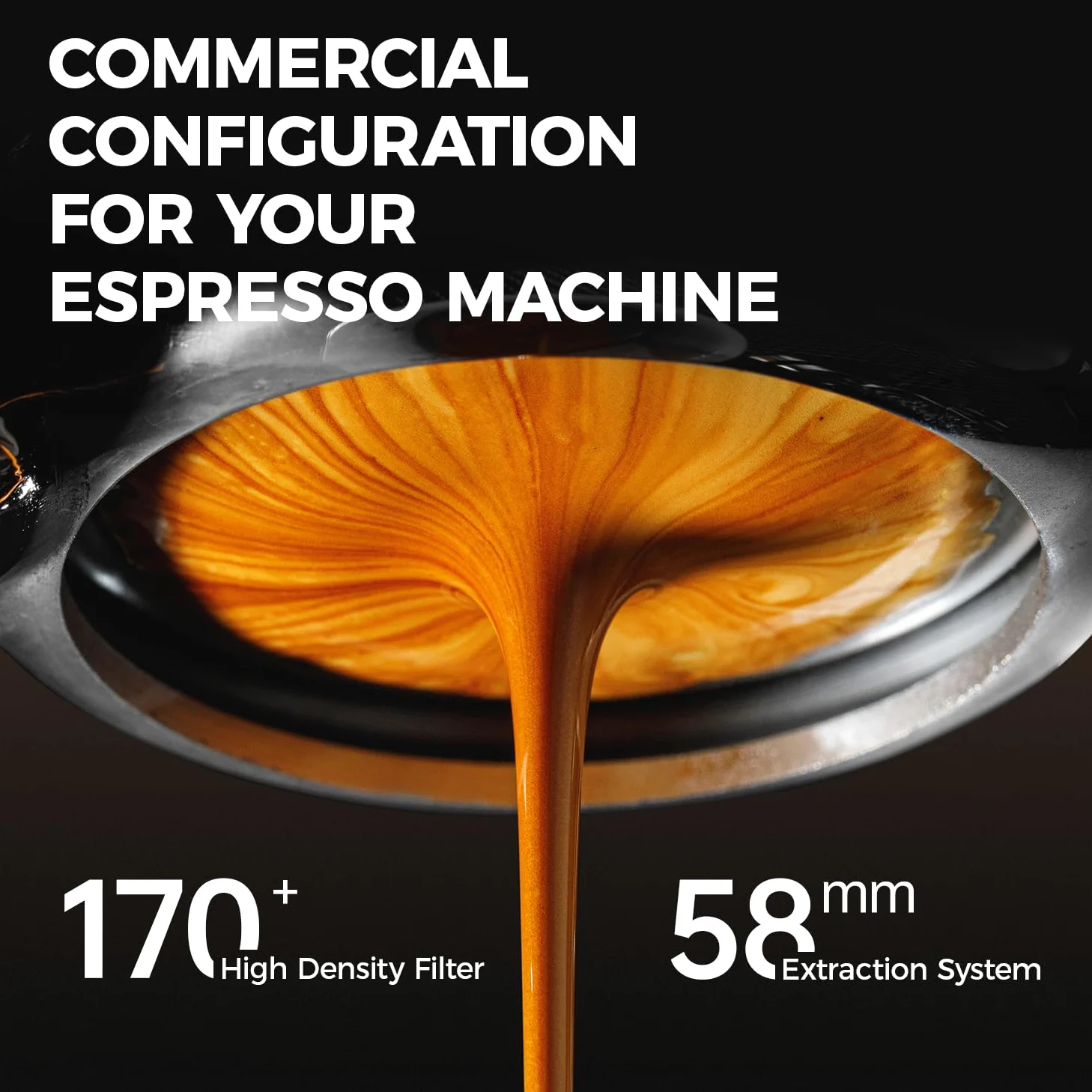 CAFELFFE MK-902 Cafetera espresso de 58 mm, cafetera barista con espumador de leche, ajustes de temperatura y volumen, bomba de 20 bar y cold brew para americano, capuchino y café con leche.