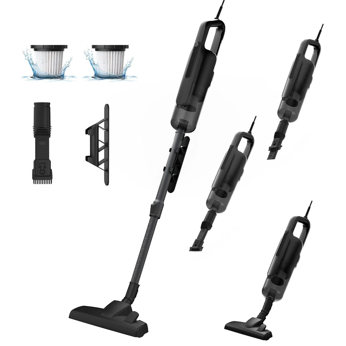 VersLife C8PRO Aspiradora con Cable 30KPA, Escoba Aspiradora de 5m, Potente y Ligera, Diseño Antienredos y Tubo Telescópico, para Pelos de Mascotas, Alfombras y Suelos