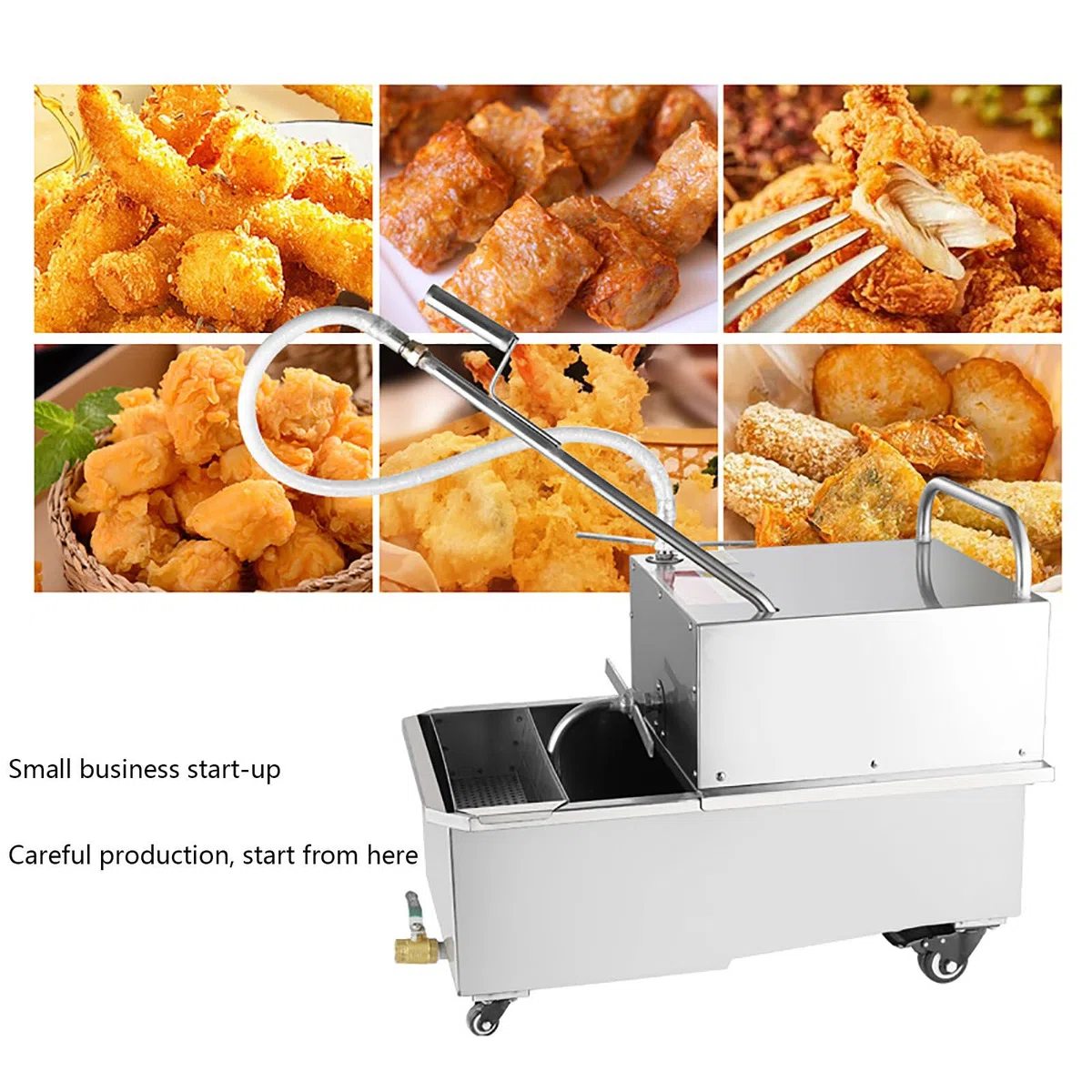 Máquina de Filtrado de Aceite para Freidora Móvil Comercial de 65 L/Camión con Filtro de Aceite, Filtrado de Aceite para Freír con Filtro de 550 W para Restaurantes, Sedimentación por Gravedad