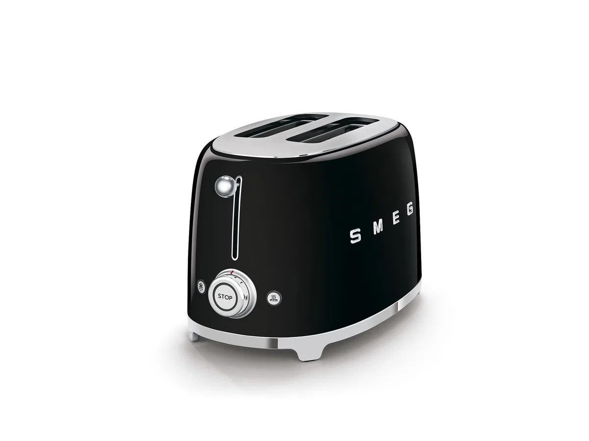 SMEG TSF01BLEU Tostadora 2x2 Ranuras de Acero Inoxidable 950W Negra 50's Style