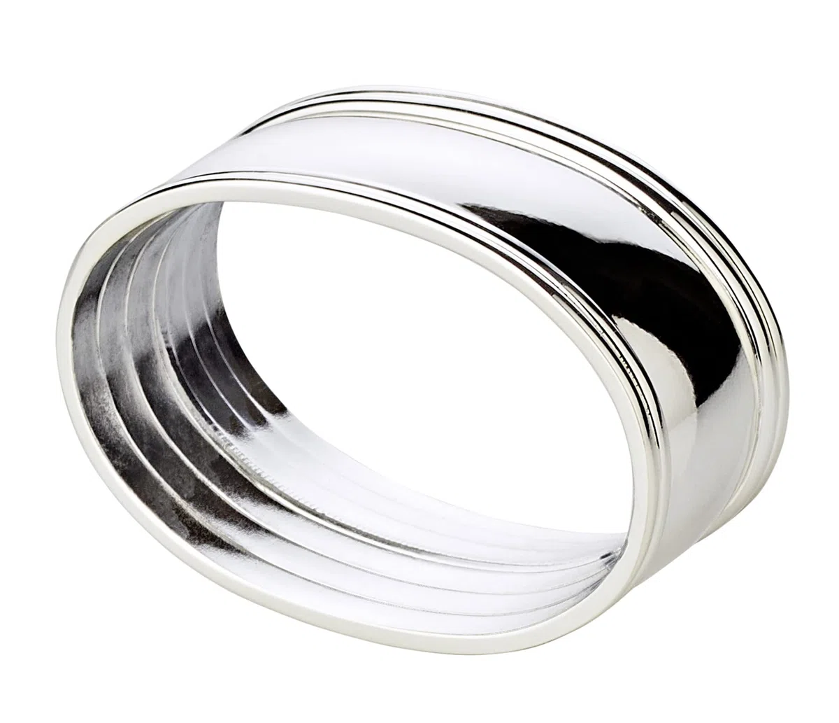 EDZARD Juego de 6 servilleteros con Borde de Hilo, Longitud 6 cm, Plateados, protegidos contra el deslustre
