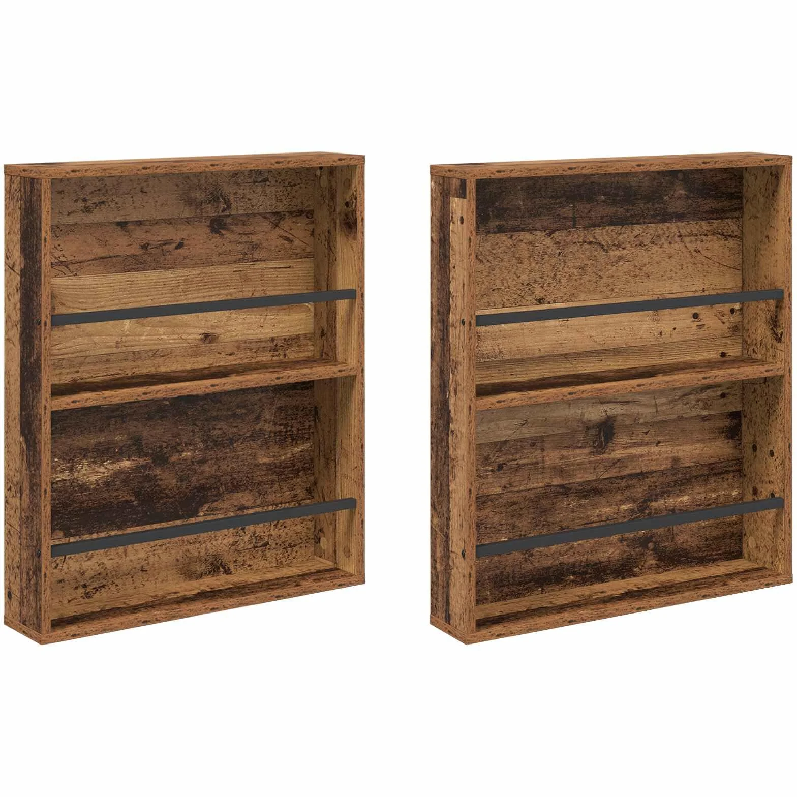Genérico Estante de revistas 2 pcs Madera Vieja 60 x 12 x 70 cm,Mobiliario,Armarios y Almacenamiento,Revisteros,890837