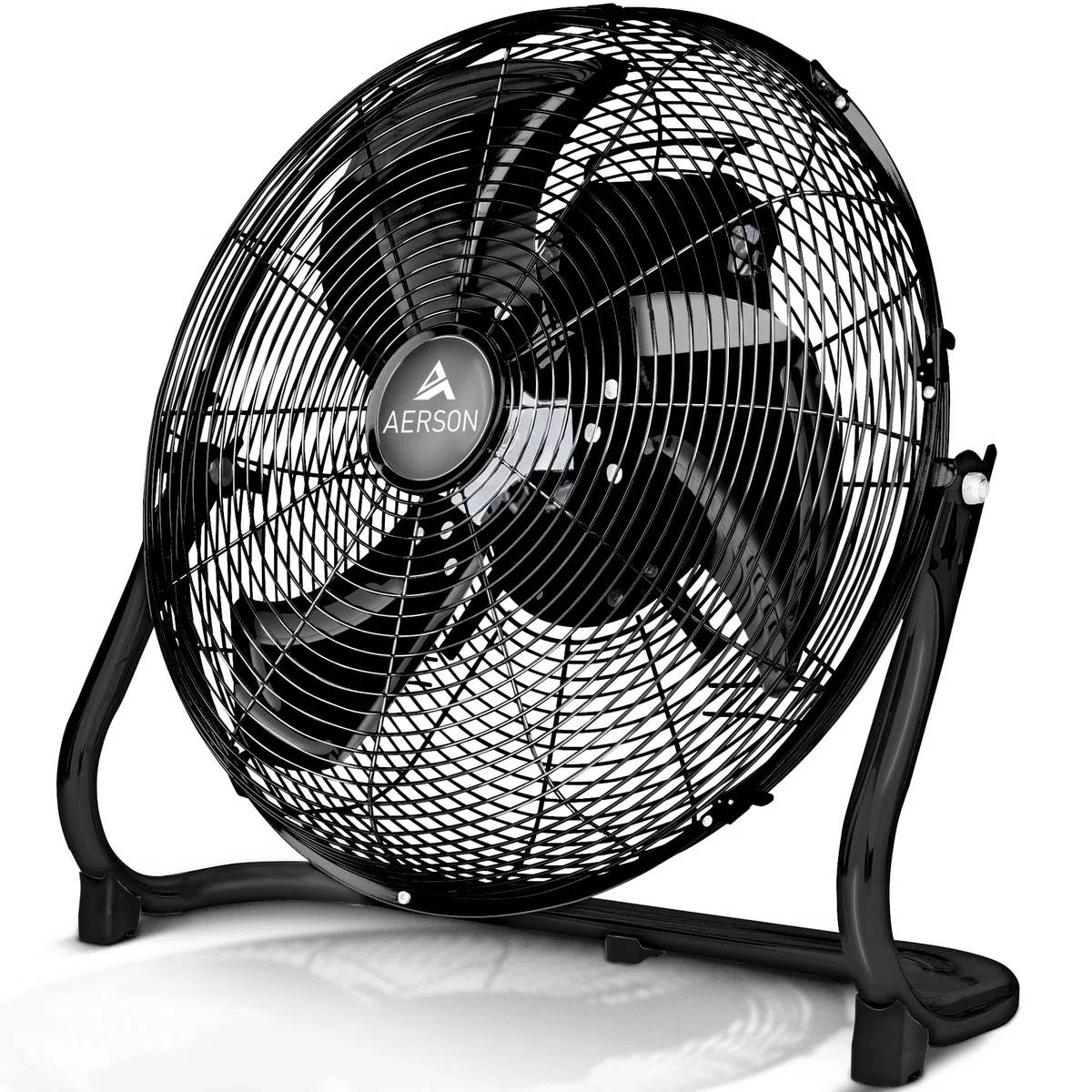 TRESKO AERSON Ventilador de suelo 60 cm | Ventilador de pie 200 W | con 3 niveles de potencia | Alto flujo de aire | Construcción robusta de metal | Inclinable a 110 grados