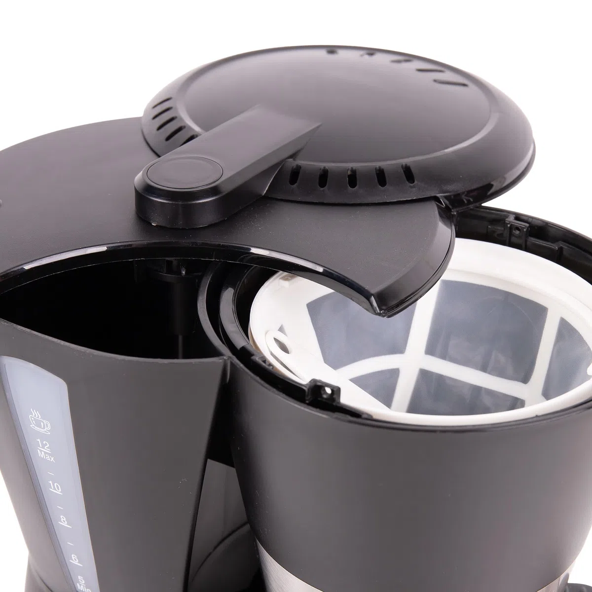 Cofan Cafetera de goteo 1,2L con jarra de acero inox., Capacidad 12 tazas, Potencia 800W, Apagado automático, Sistema antigoteo, Filtro permanente
