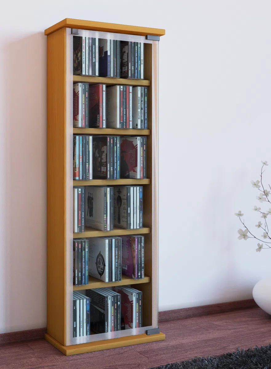 VCM Classic - Torre de CD/DVD, para 150 CDs, Color Haya