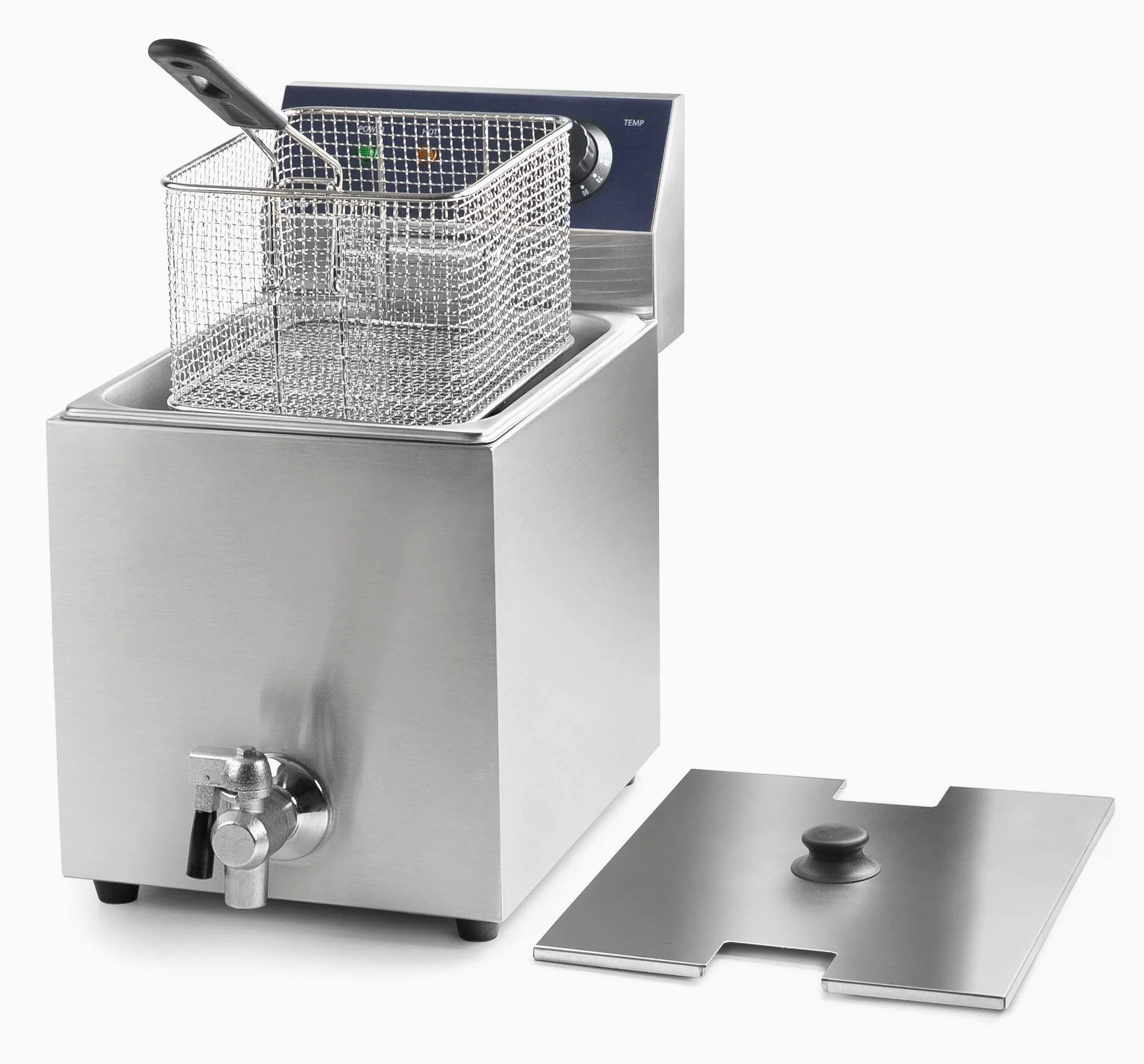 Lacor 69468 69468-Freidora eléctrica con Grifo Profesional 3250 W, 8 L, Acero Inoxidable