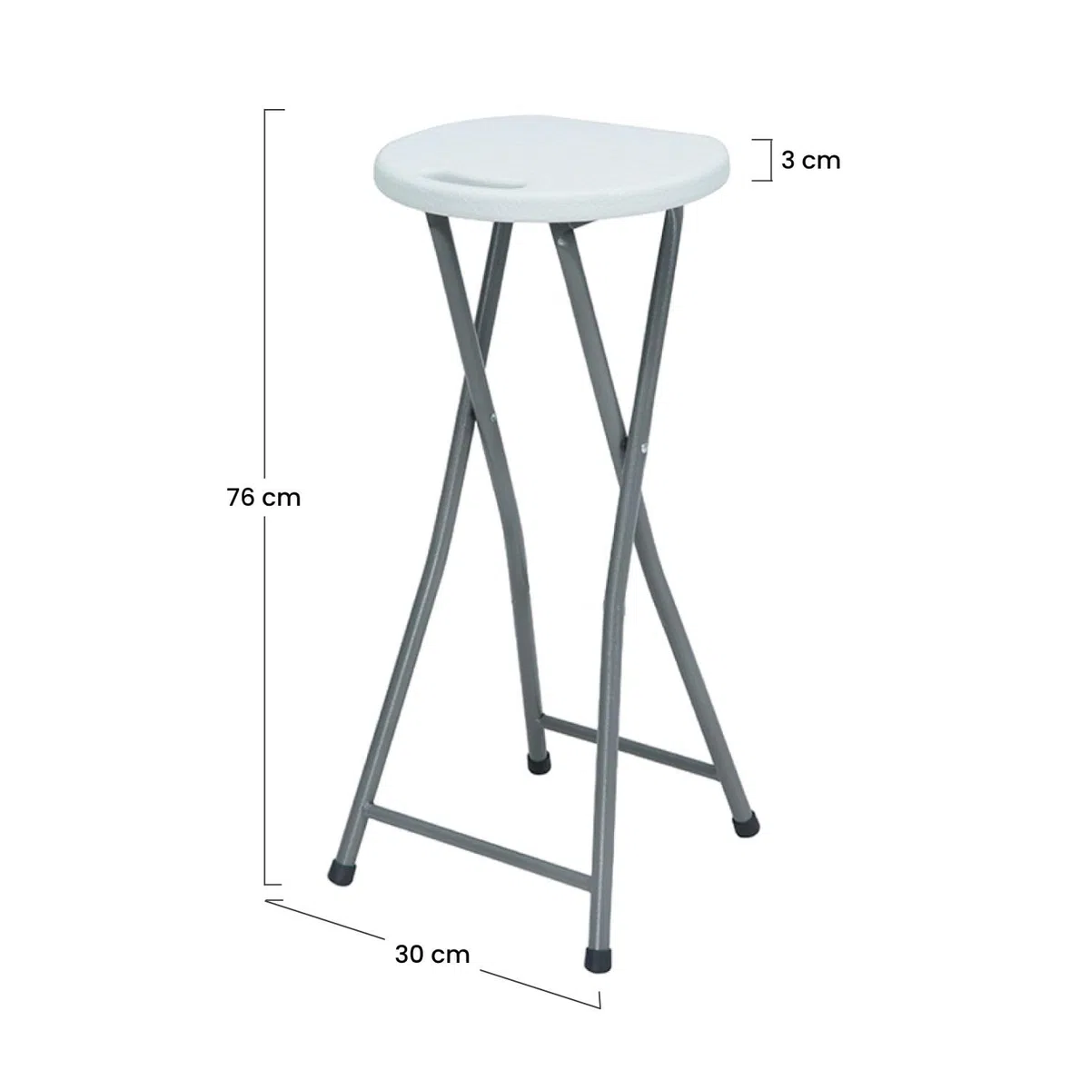 THINIA HOME Pack 2 Taburetes Plegables Alto Blanco 30x76cm