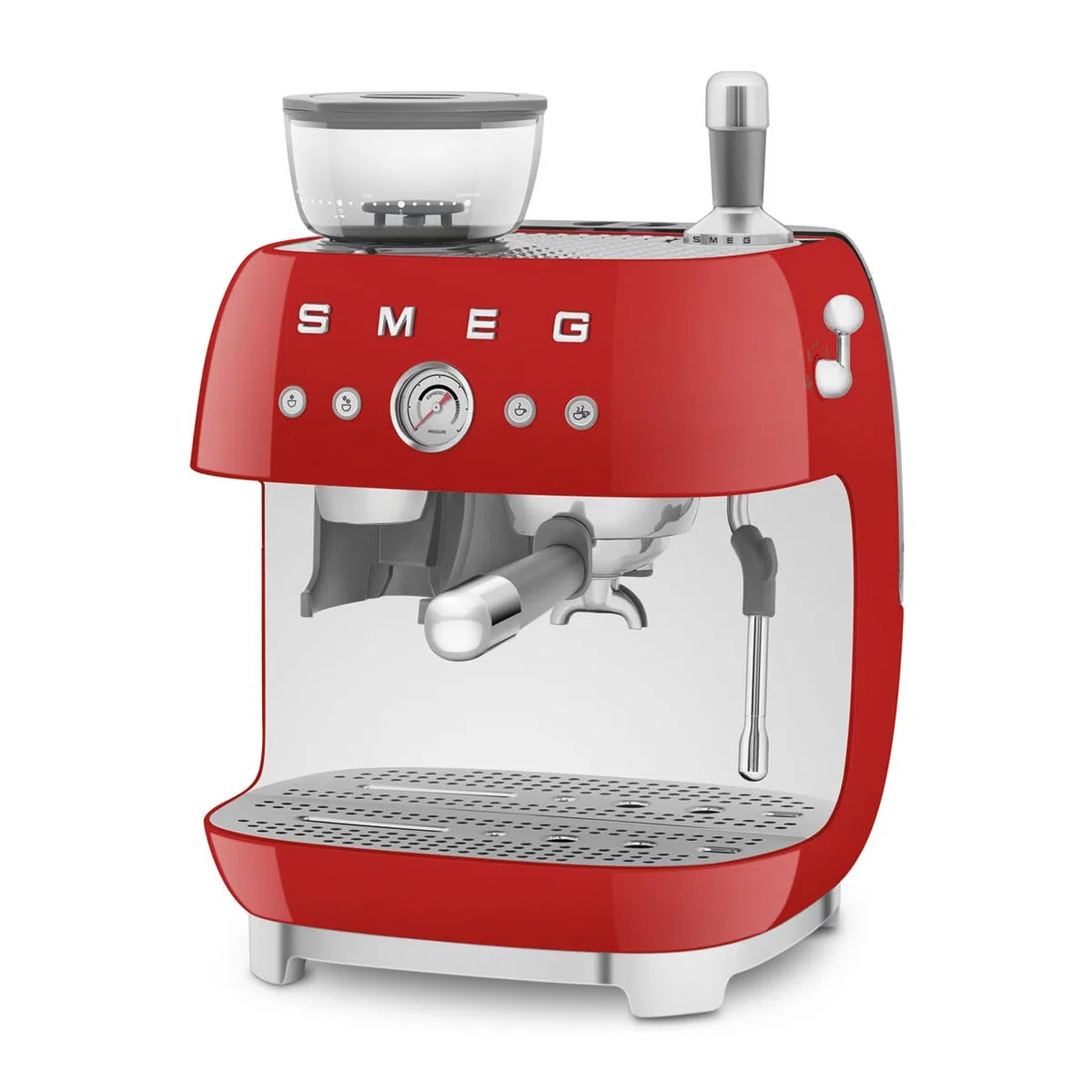 Smeg EGF03RDEU espresso coffee machine, bean-to-cup machine 50s Style, red