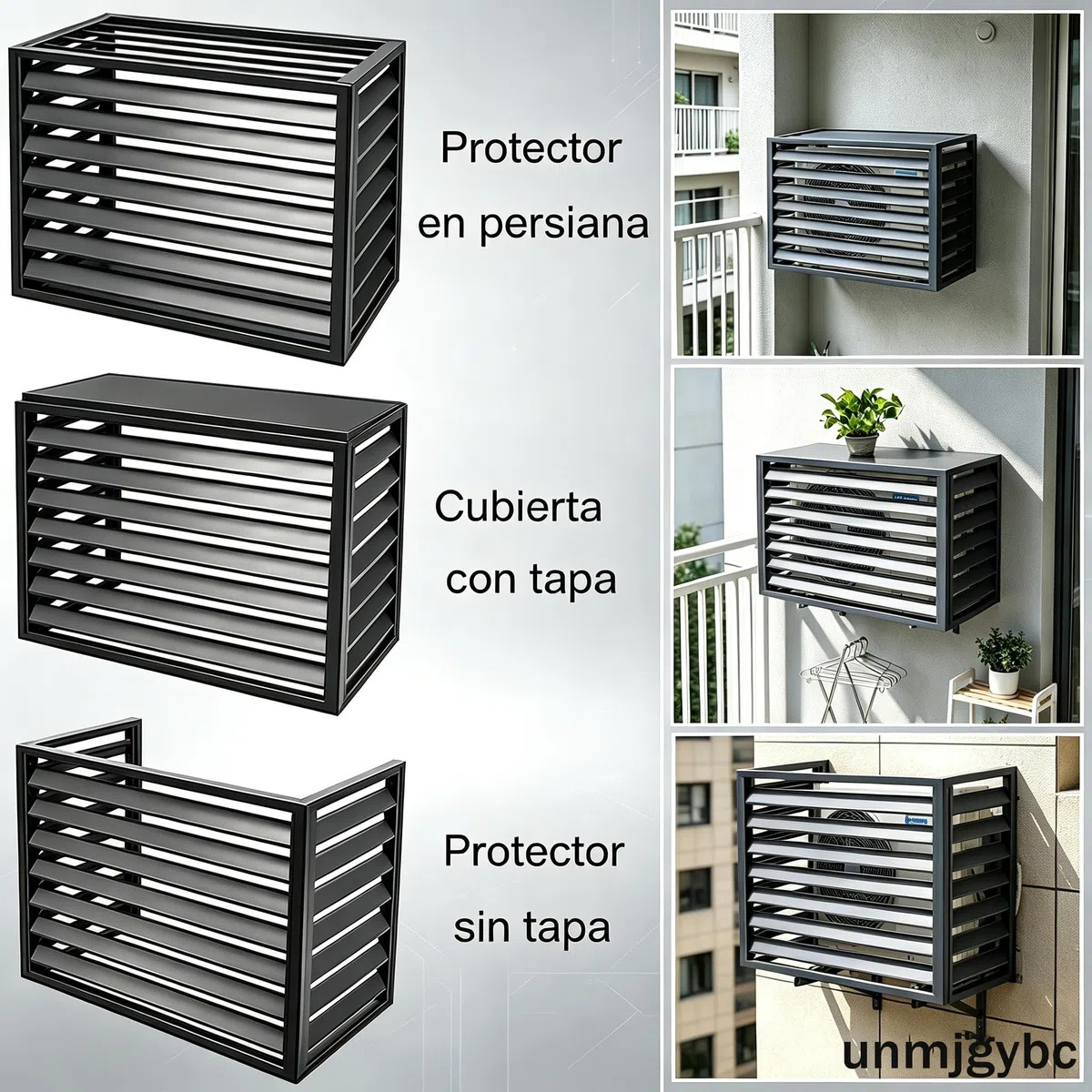 2~3P Protector para Aire Acondicionado, Cubierta Exterior de aleación de Aluminio, Marco Exterior para Aire Acondicionado, No obstruye la ventilación,Fácil de Instalar (Blanco, 110×60×80cm)