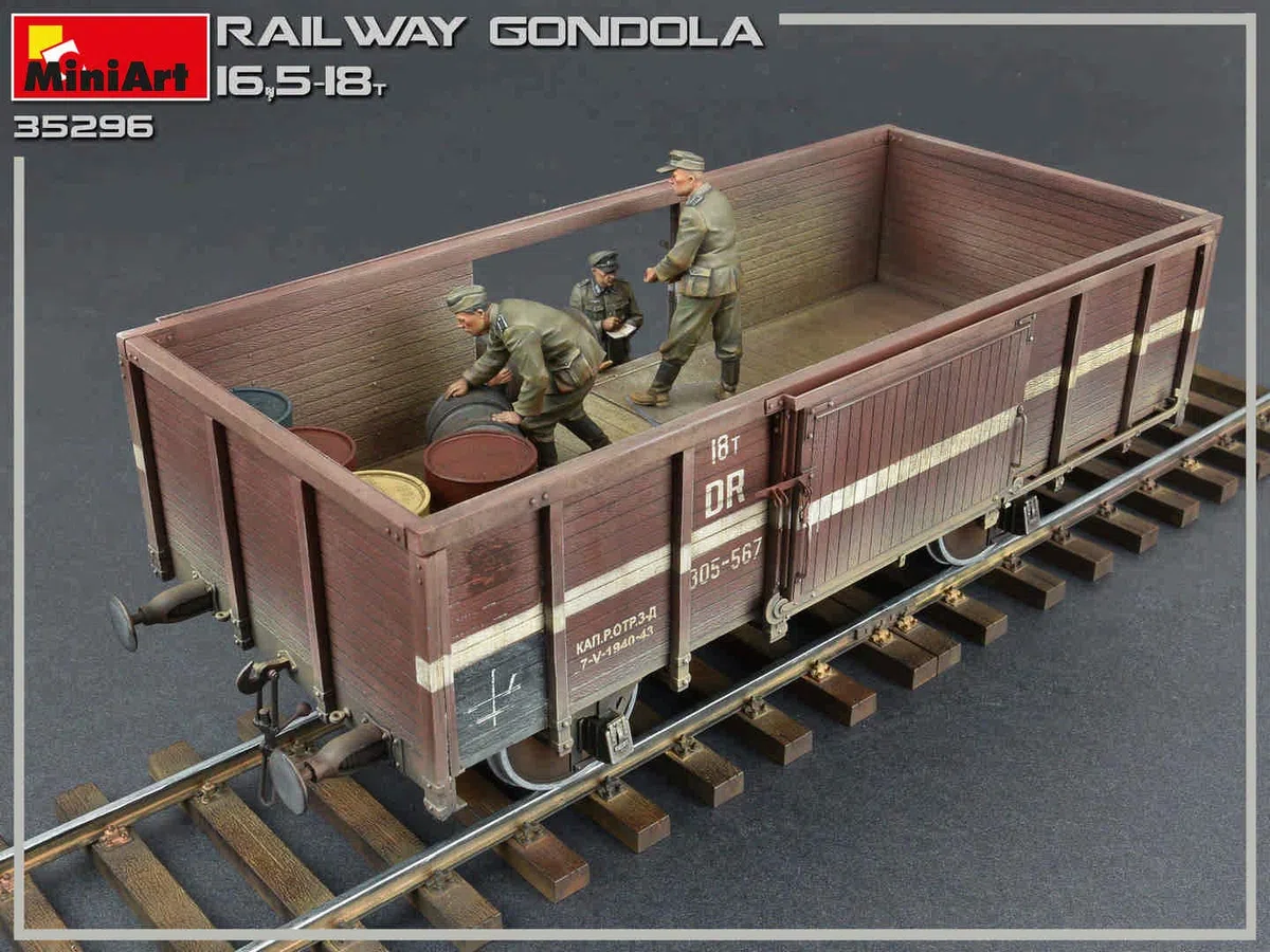 MiniArt 35296 1:35 - Vagón de ferrocarril 16,5 – 18to (5) – Reproducción Fiel al Original, construcción de maquetas, Kit de construcción de plástico, Manualidades, aficiones, Pegar, maqueta, Montaje