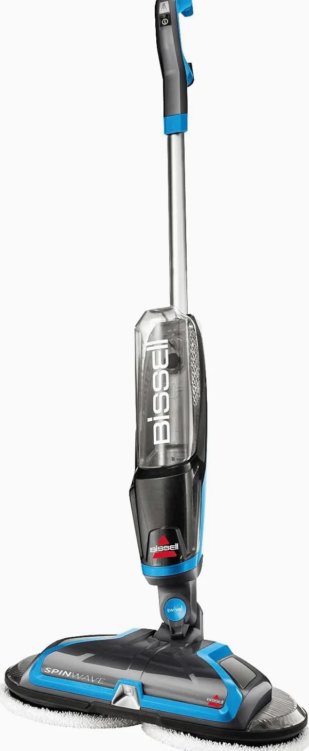 BISSELL SpinWave, Fregona eléctrica giratoria para Suelos Duros, baldosas, parqué, Dosificación de Agua bajo Demanda, Incluye Almohadillas Lavables, 62 dB, 20522