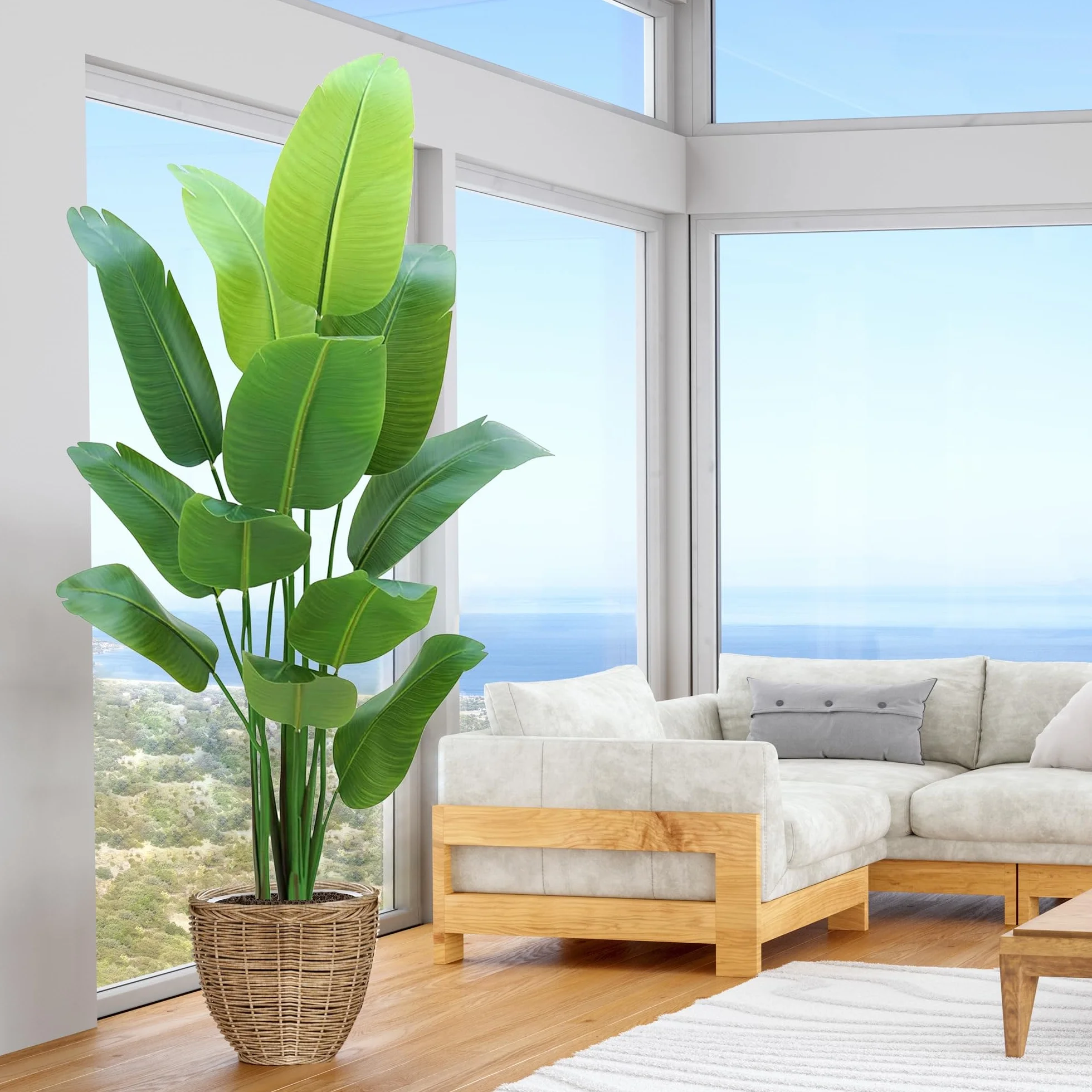 Planta de Ave del Paraíso Artificial de 1.8 m, Plantas de Imitación de Interior Altas con 12 Troncos - La Perfecta Planta de Piso de Seda para Decoración del Hogar en Sala de Estar, Oficina y