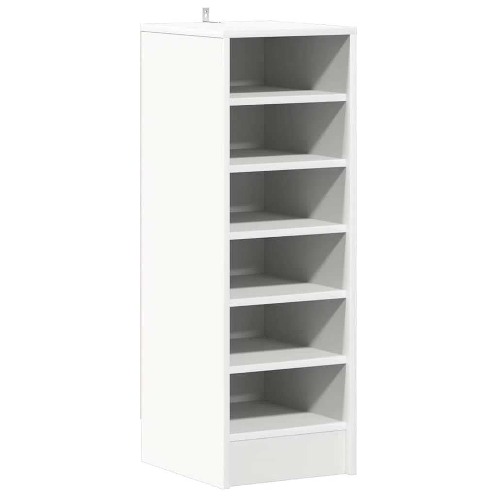 vidaXL Mueble Zapatero Organizador de Zapatos Armario Pasillo Almacenaje Taburete Puf Caja Banco Estantería de Contrachapada Blanco 31,5x35x90 cm