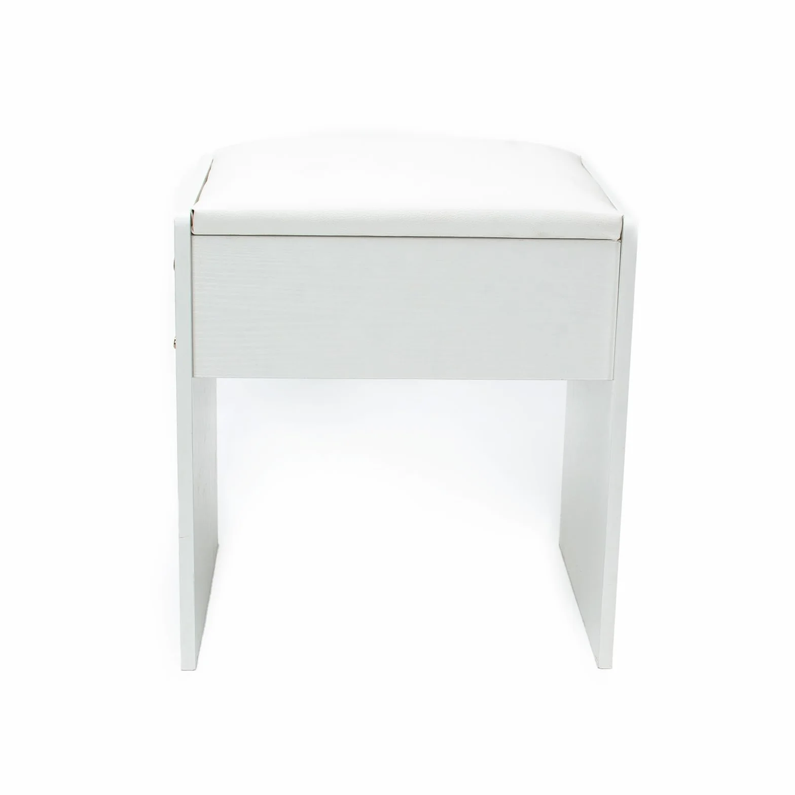 Taburete de Maquillaje de Terciopelo - Para Tocador, Piano y Dormitorio - Acolchado, Blanco, 43 x 40 x 23,5 cm