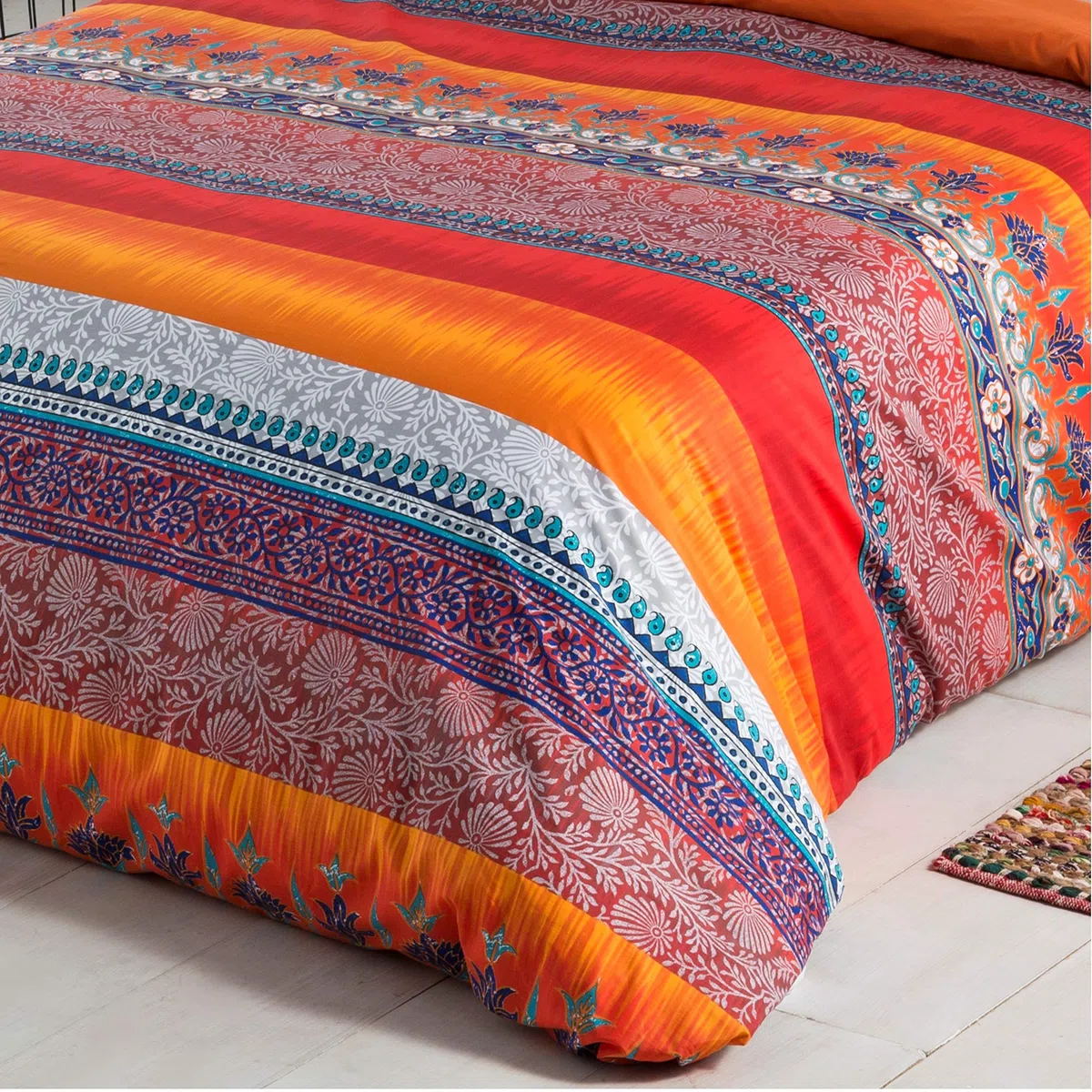 COTTON ARTean Funda Nórdica Cama 150 Indi Percal ALGODÓN 100% Funda edredón 240x260 + 2 fundas almohada