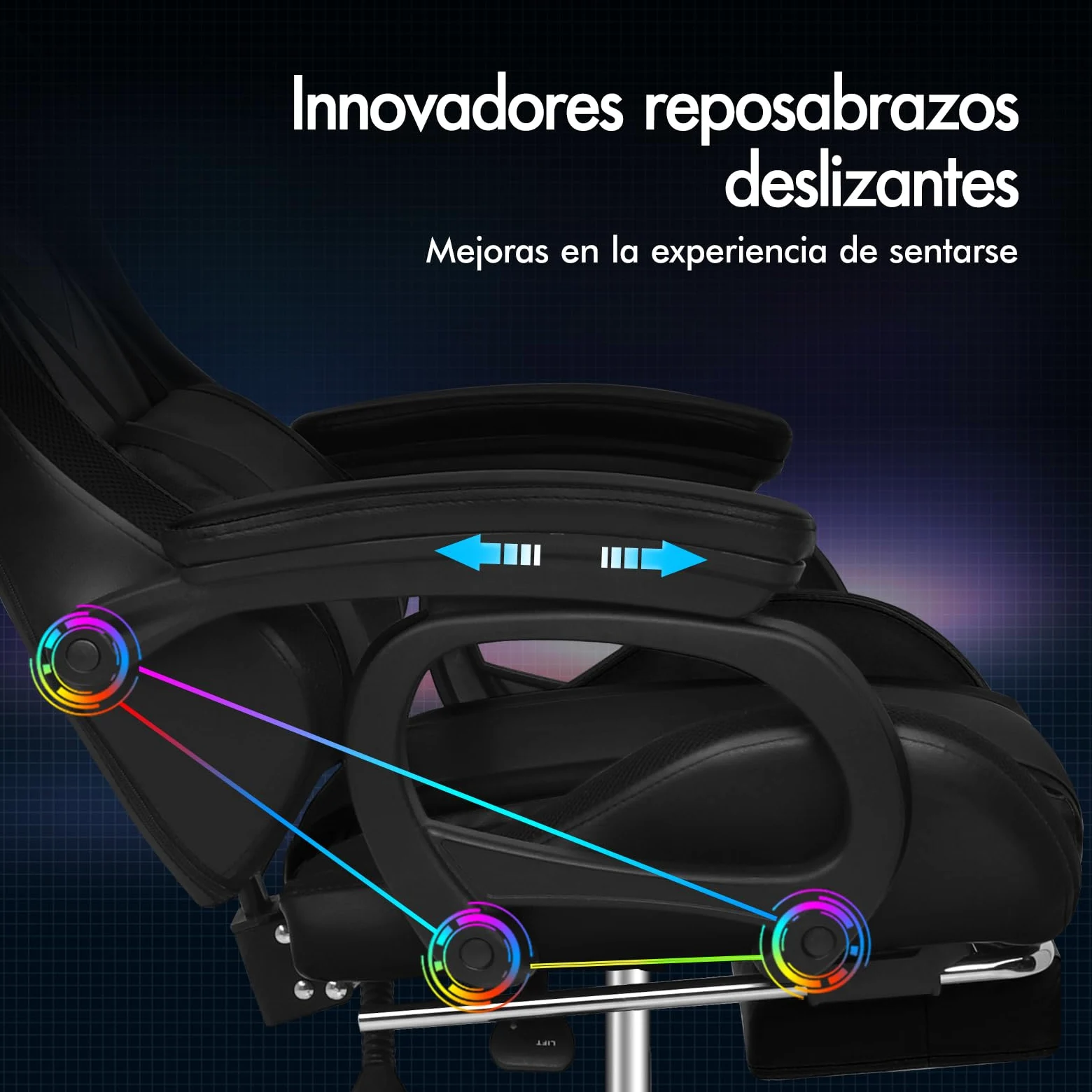 ALFORDSON Silla Gaming con Masaje y LED, Silla Gamer Ergonómica con Cojín Lumbar y Cervical, Reposapiés Telescópico, Iluminación para Juegos, Oficina, Ordenador, Videojuego, Cuero PU(Negra)