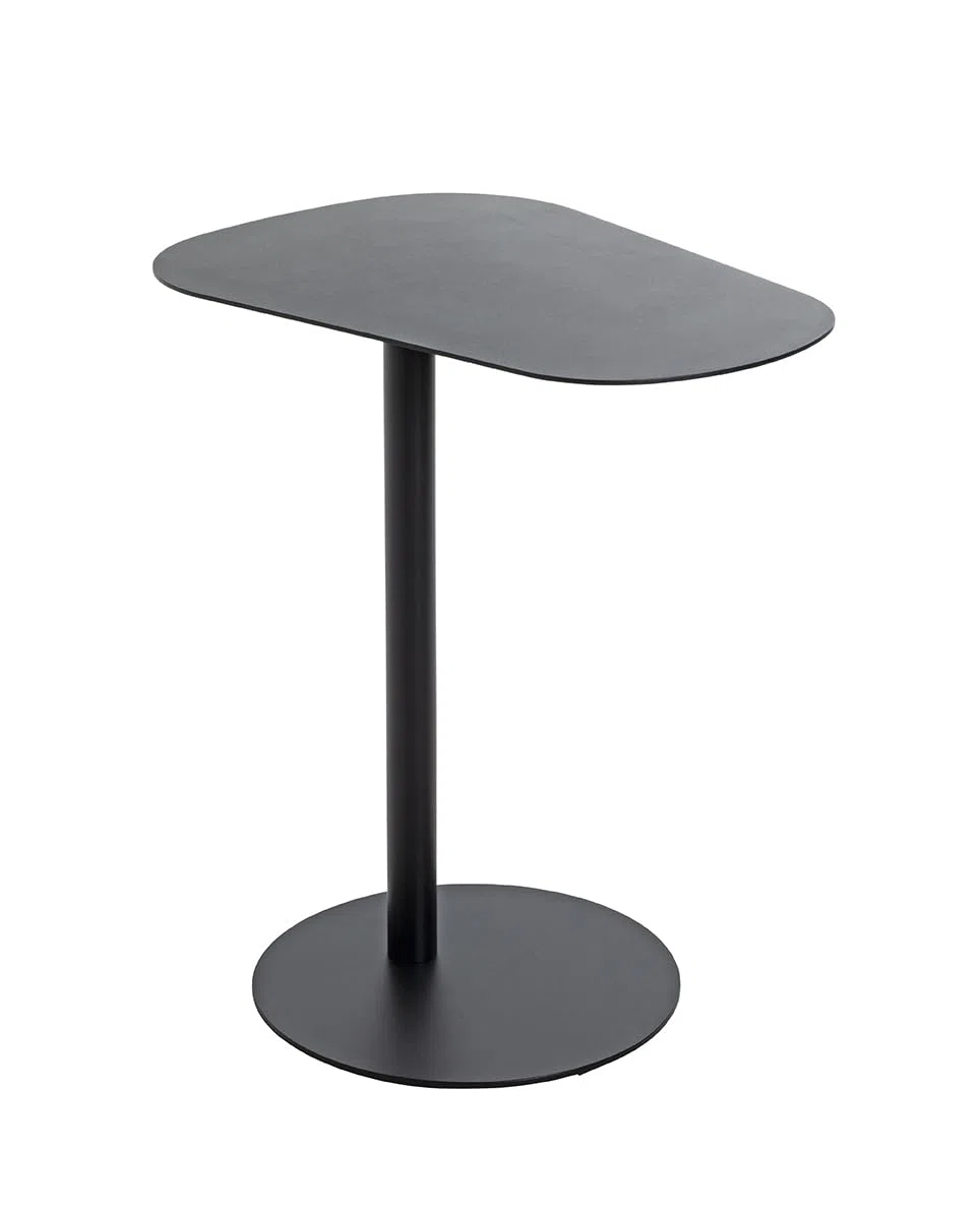 HAKU Mesa Auxiliar de Metal Negro, Mesa de Centro pequeña - Dimensiones: An 53 x Al 60 x Pr 38 cm Estilo: Moderno