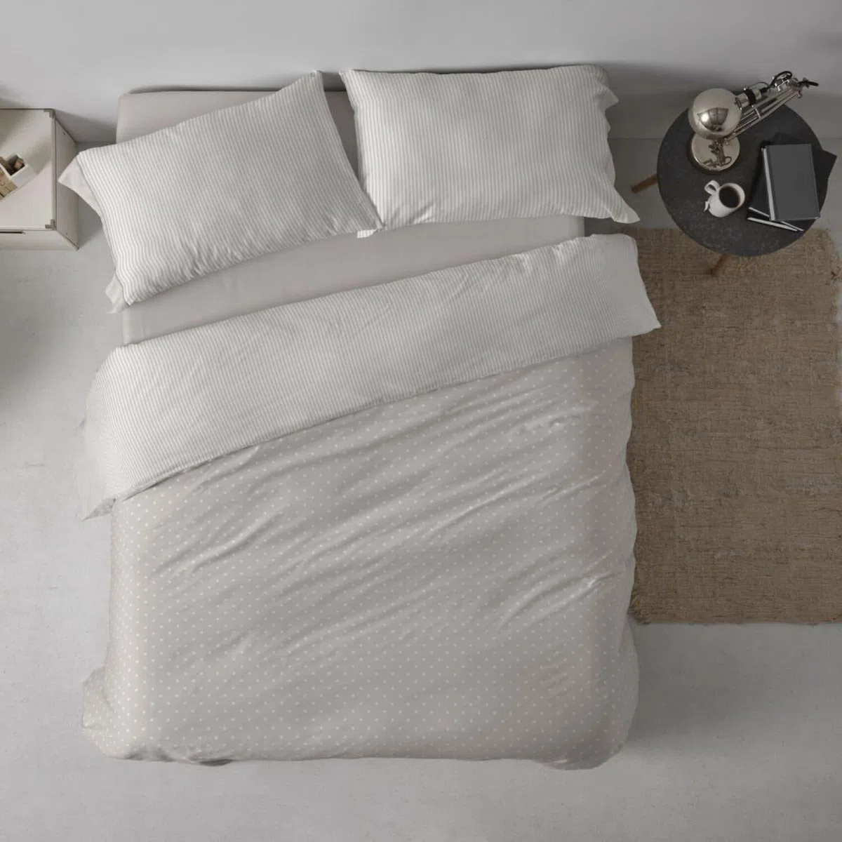 Burrito Blanco | Fundas nórdicas algodón | Cama de 150 a 160cm. (+Medidas Disponibles) | Diseño 640 | Color Greige (150-160x190/200cm.)