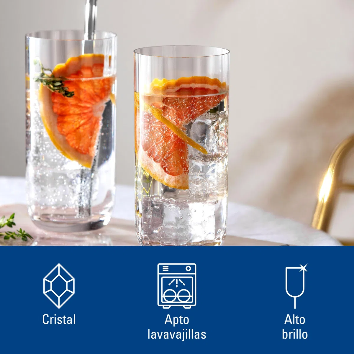 Villeroy & Boch - Vaso de tubo Rose Garden, set de 4, 300 ml, cristal