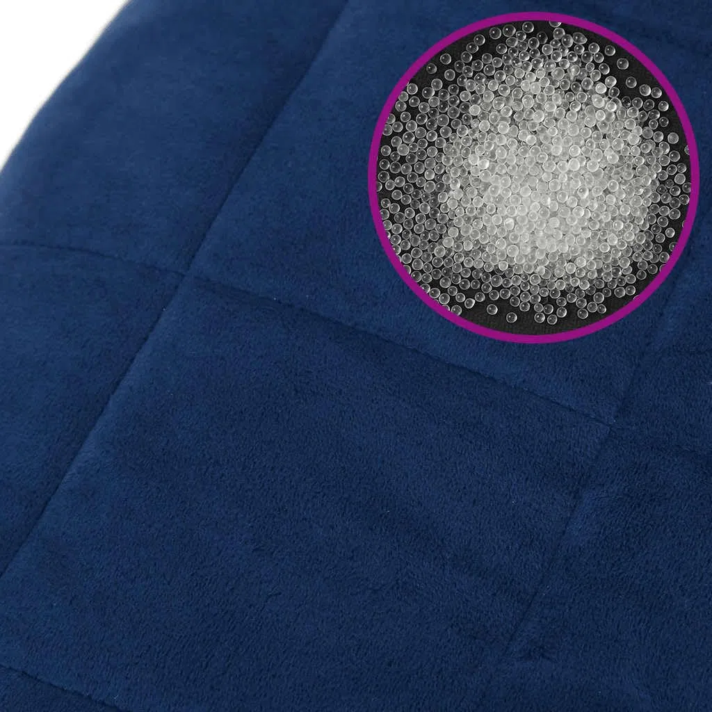 vidaXL Manta con Peso Tela Azul 200x225 cm 13 kg, Manta, Manta de edredón, Manta calmante, Ropa de Cama, Manta con Peso para la ansiedad
