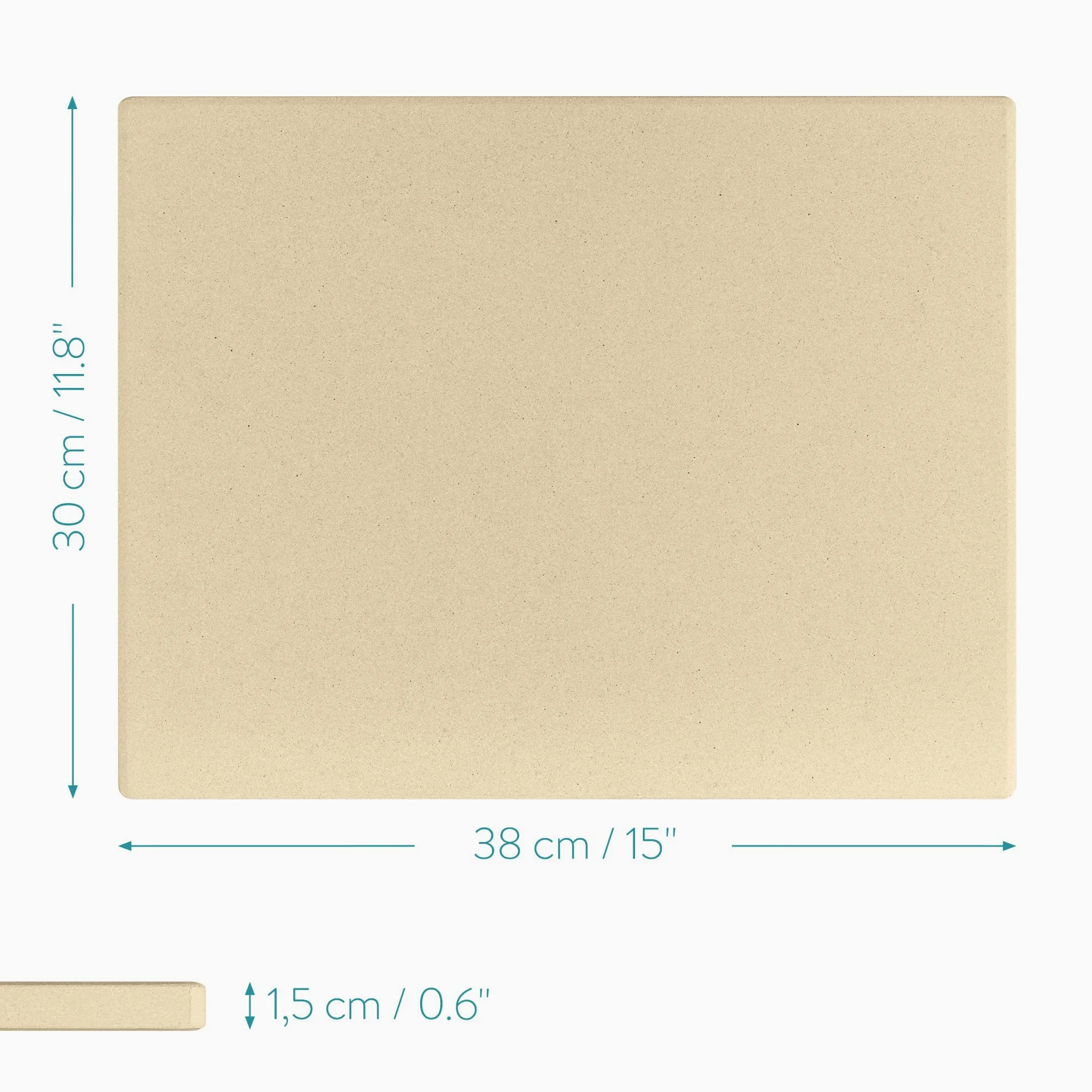 Navaris Piedra para pizza de cordierita - Piedra para horno rectangular para pizza o pan - Bandeja para parrilla barbacoa o grill - XL 38 x 30 x 1.5CM