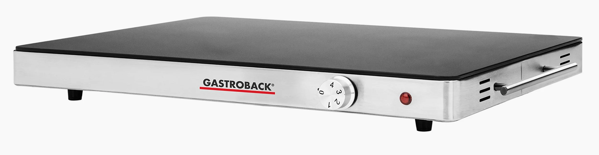 GASTROBACK Design - Placa calentadora, color negro y plateado