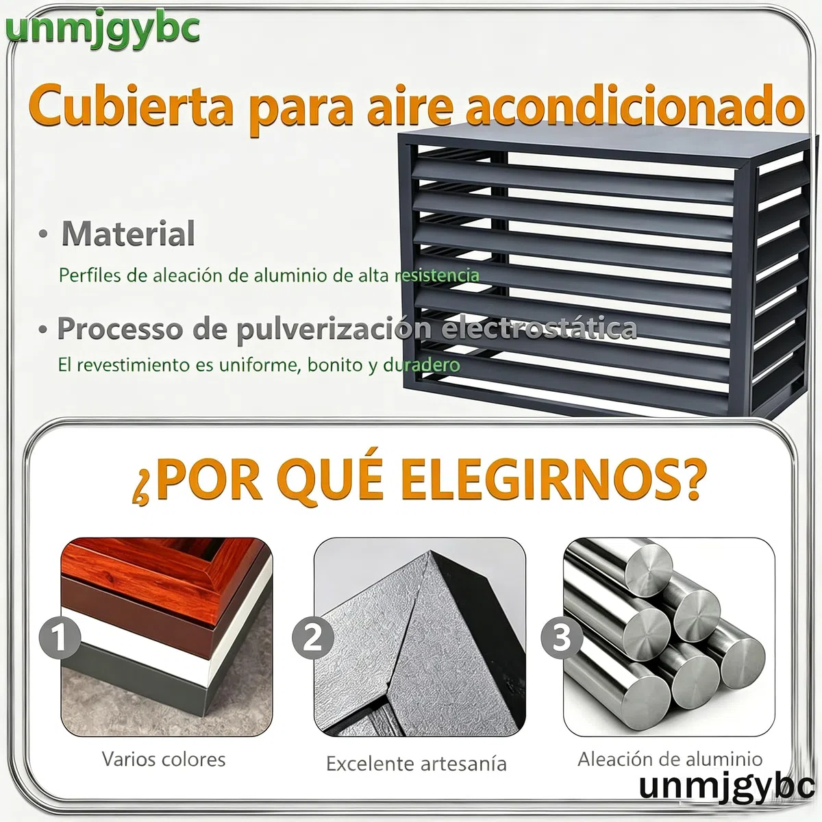2~3P Protector para Aire Acondicionado, Cubierta Exterior de aleación de Aluminio, Marco Exterior para Aire Acondicionado, No obstruye la ventilación,Fácil de Instalar (Blanco, 110×60×80cm)