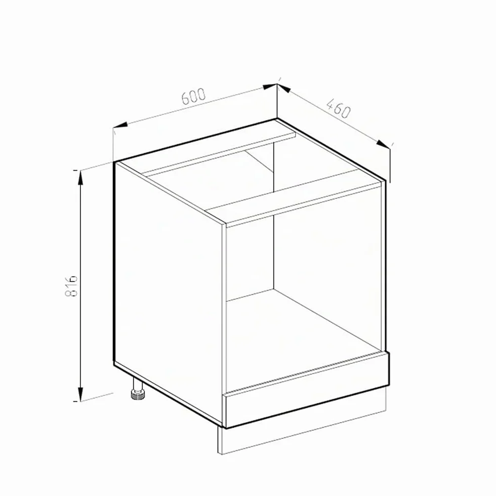 Vicco Armario para Horno Empotrado R-Line, Roble Dorado, 60 cm sin encimera, para combinación Libre Dentro de Sistemas de Cocina modulares