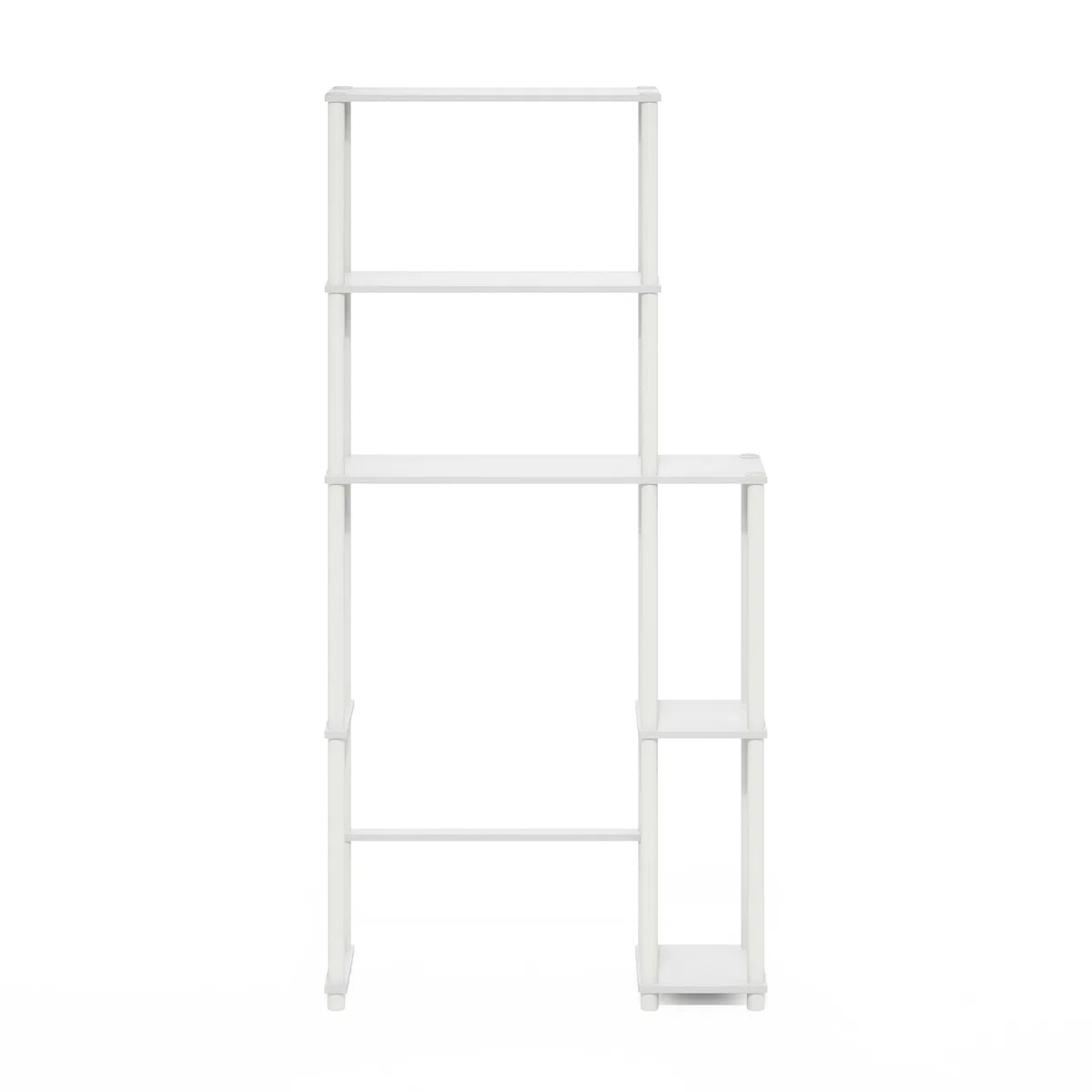 Furinno Turn-N-Tube Estantería De Baño Independiente para Ahorrar Espacio con 5 Estantes para Colocar sobre El Inodoro Color Blanco