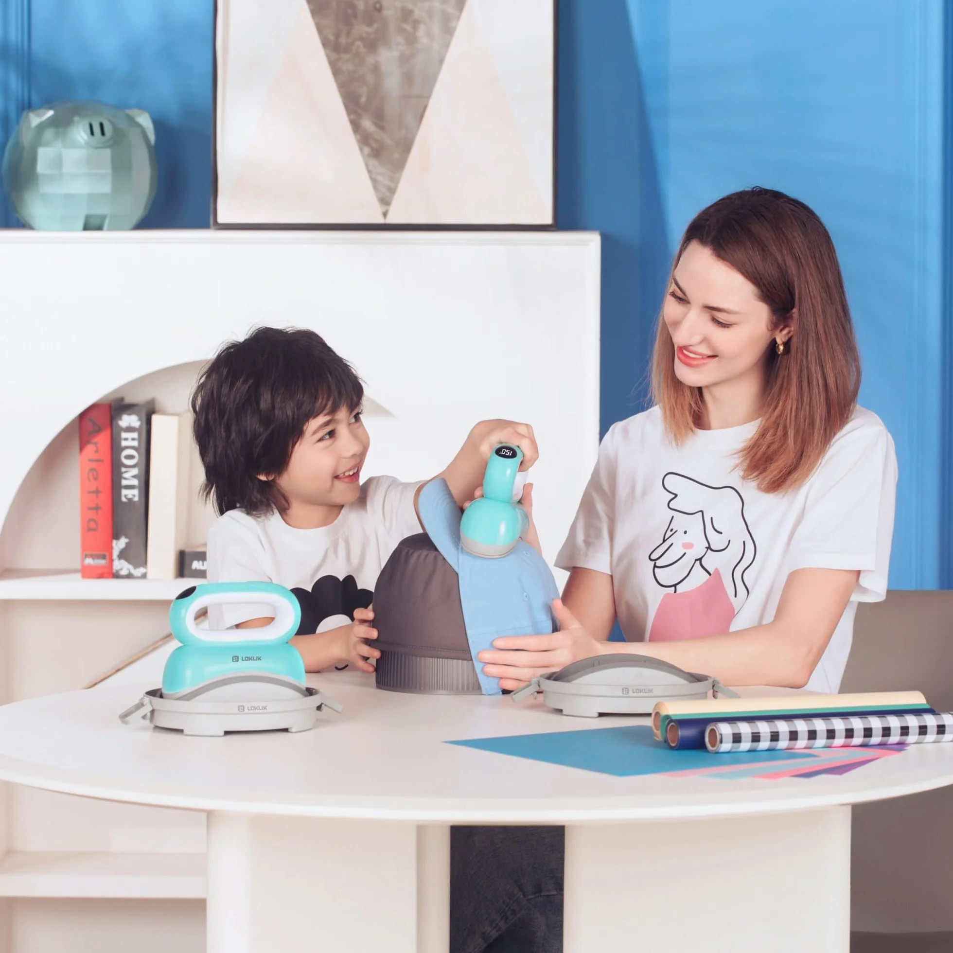 LOKLIK Impress Prensa térmica automática para personalizar gorras, sombreros de tela - prensa térmica - funciona con vinilo, sublimación, papel de transferencia térmica.