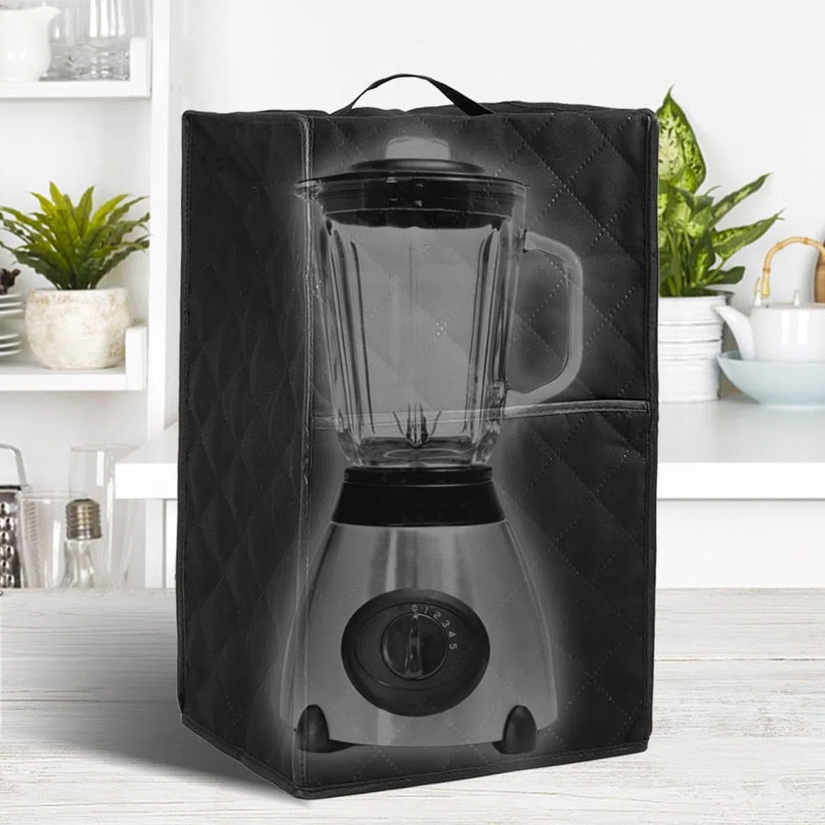 Protector lavable para mezclador, lavable a máquina, cubierta a prueba de polvo con bolsillos para encimera, organización de almacenamiento, cubierta para electrodomésticos de cocina