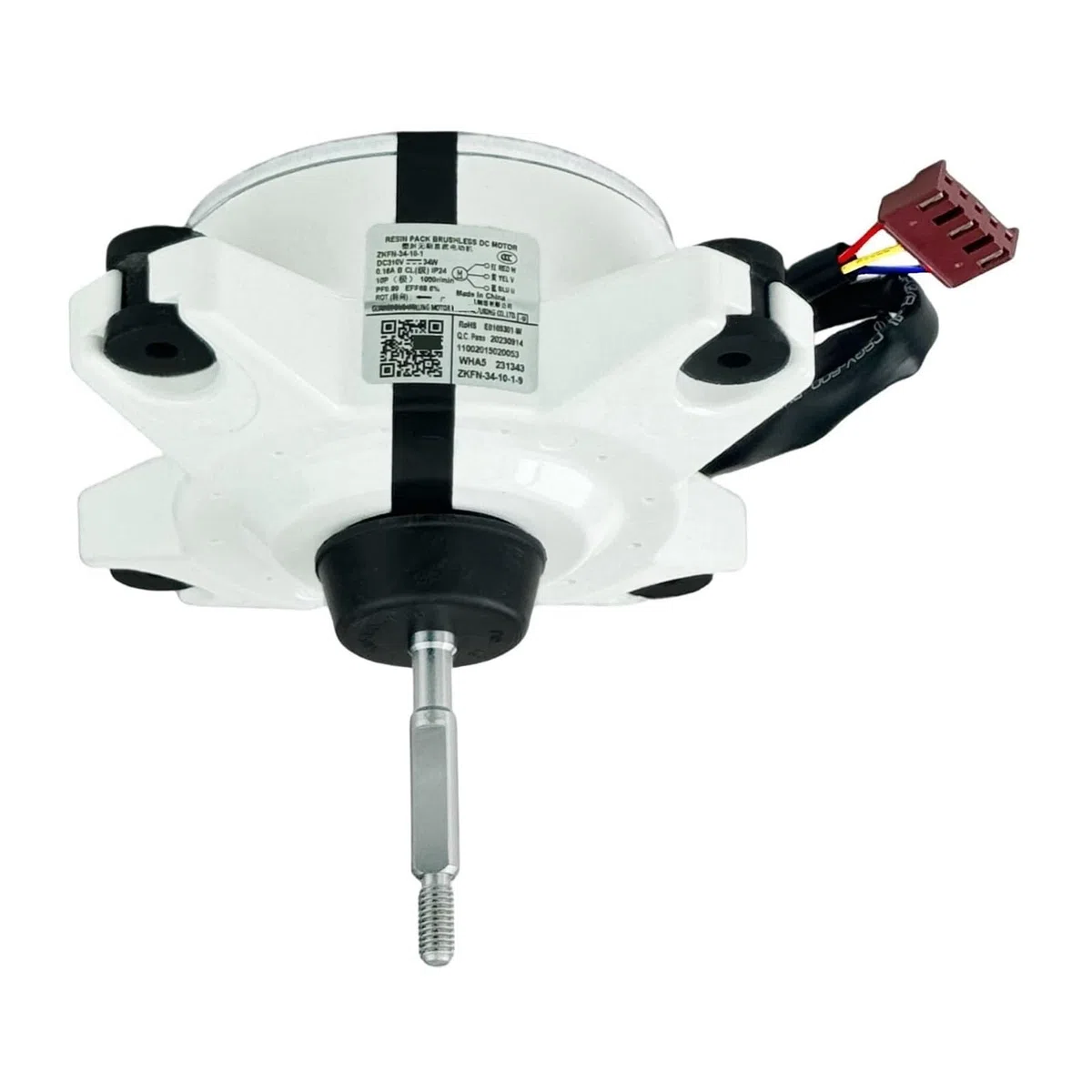 ZKFN-34-10-1 Motor de control de aire acondicionado Motor de CC sin escobillas DC310V 34W 0.16A 1000r/min, Piezas de ventilador externo de frecuencia variable, Conector: 3 cables, Rot: CW