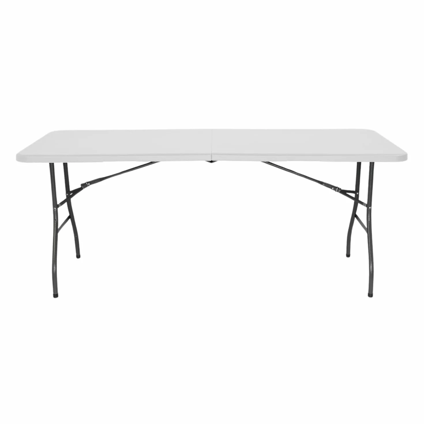 THINIA HOME Mesa Catering Plegable Portátil Blanca 240 cm Multiusos: Camping, Eventos Exteriores o Interiores | Resina y Patas de Acero | 6-8 Personas