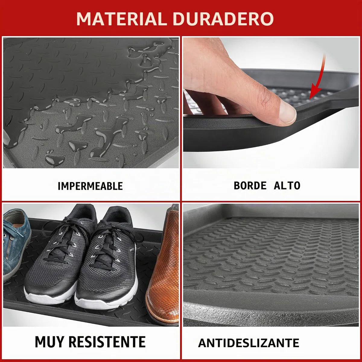 WALSER Bandeja Multiusos Safetray, Bandeja Universal para Botas, Bandeja de plástico, Bandeja de Goteo para Aceite Grande 99x47x3 cm Negro 28101