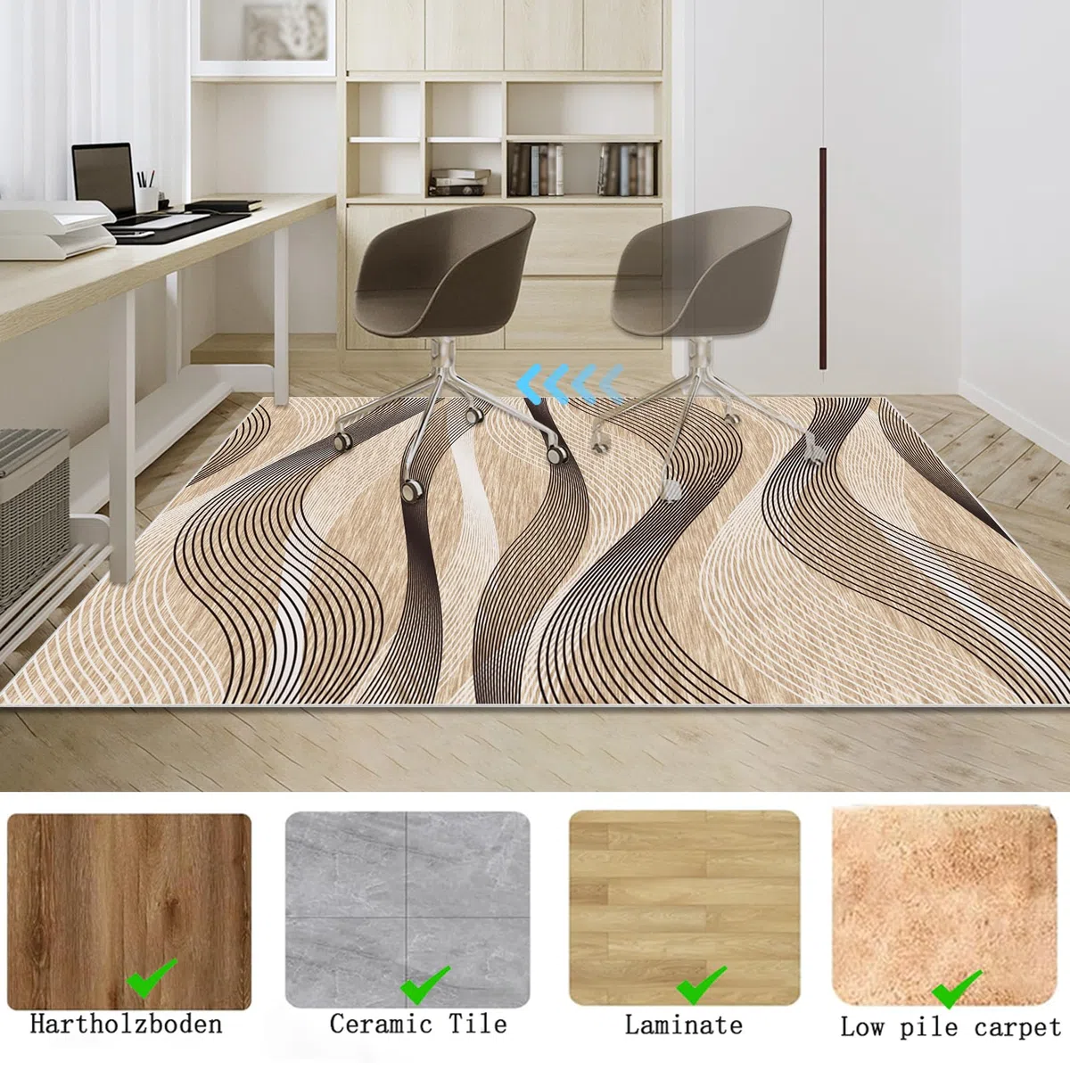 Alfombrilla para Silla para Suelos Duros, Alfombra for Silla de Escritorio, Alfombra Silla Ruedas Gaming Oficina, Alfombrilla para Silla de Gaming, Alfombrilla para Silla de Oficina 120 x 140 cm