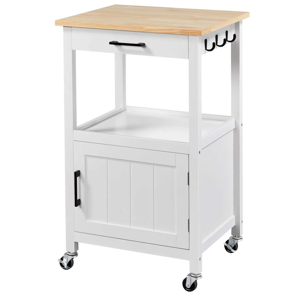 Yaheetech Carro de Cocina Carrito de Servicio con Ruedas Carro Auxiliar con Espacio de Almacenamiento Carro Cocina Comedor Hogar Blanco