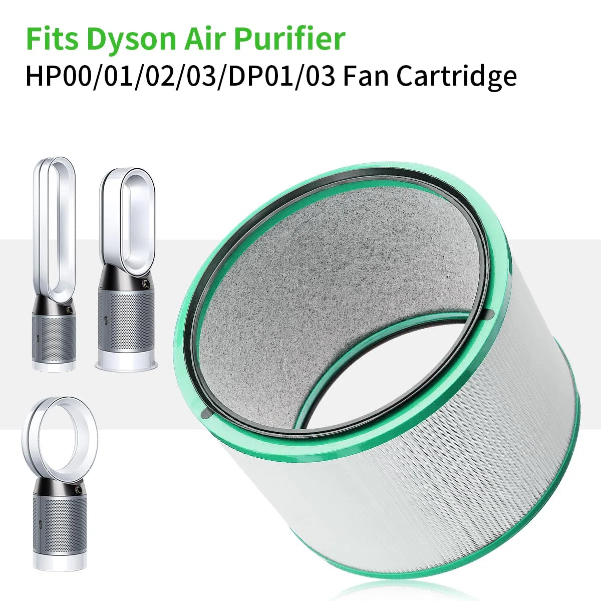 WuYan Filtro de repuesto para purificador de aire para Dyson Pure Hot + Cool Link HP00 HP01 HP02 HP03 DP01, filtro HEPA de repuesto con filtros de carbón activado, filtración de 3 etapas